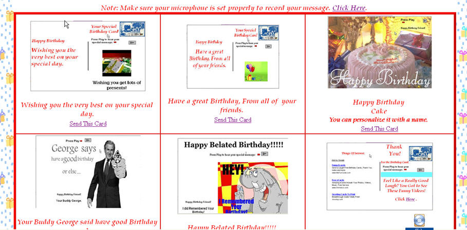 Windows 7 Birthday eCards with Your Personal Voice 1.0 full